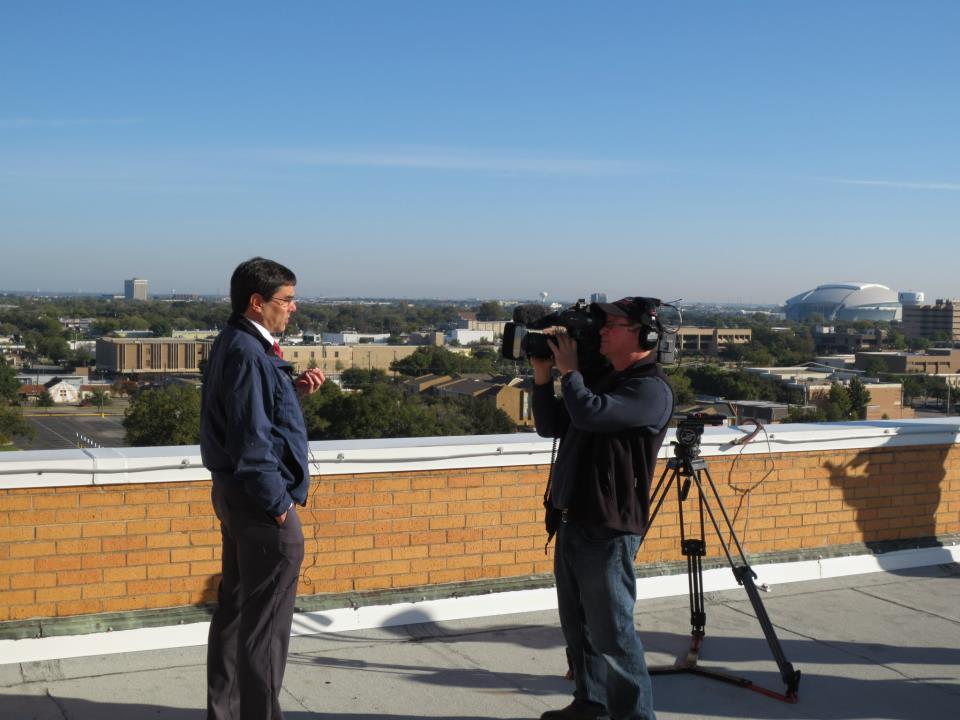 Tom Bradshaw being filmed